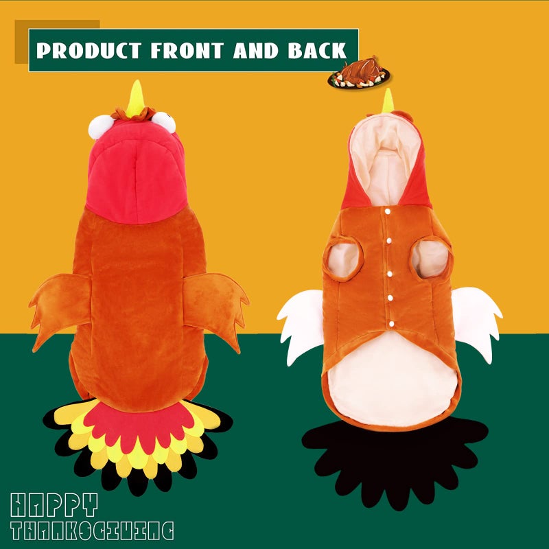 BWOGUE Turkey Dog Costume Thanksgiving Apparel Pet Costume for Dogs and Cats - Image 2